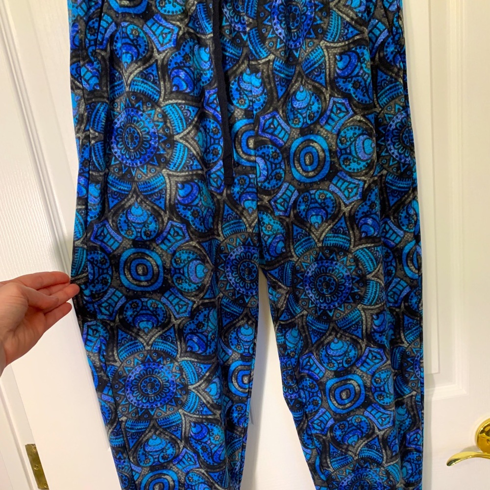 Lularoe “Jax” jogger pants- Brilliant blue mandalas